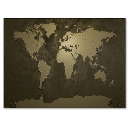 Michael Tompsett 'Gold World Map' Canvas Art,16x24